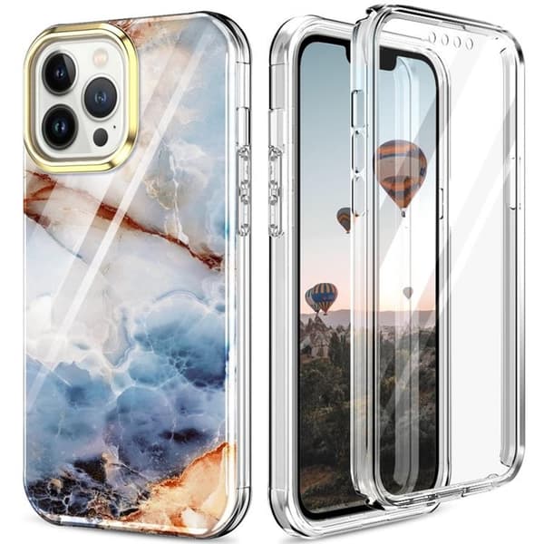 iPhone 14 Pro Skal 360 Marble - Brun Brun