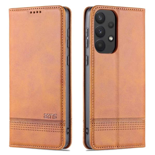 AZNS Samsung Galaxy A73 5G Plånboksfodral Konstläder - Brun