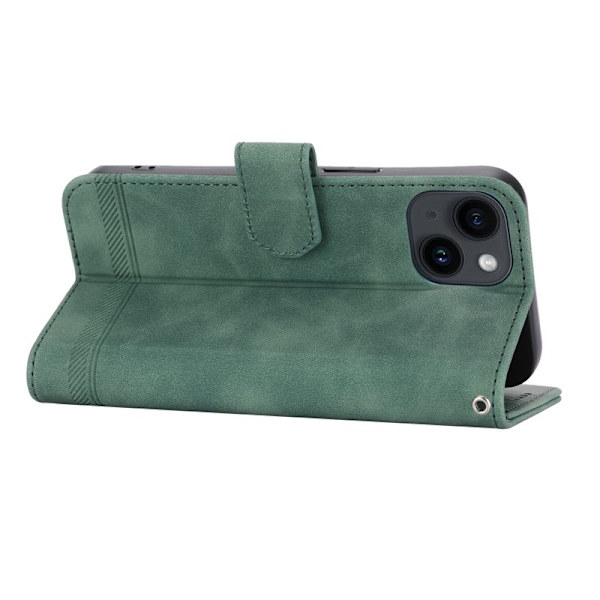 DIERFENG DF-03 Plånboksfodral för iPhone 14 i Konstläder - Grön
