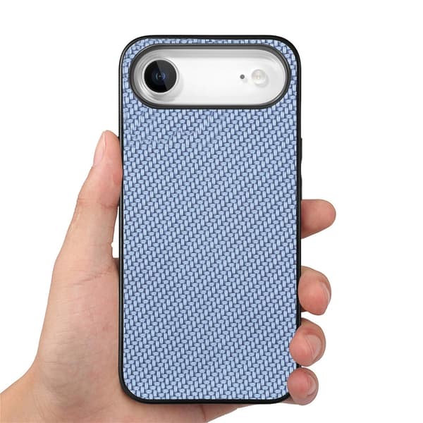 Mobilskal till iPhone Air Carbon Fiber PU Läder - Blå Blå