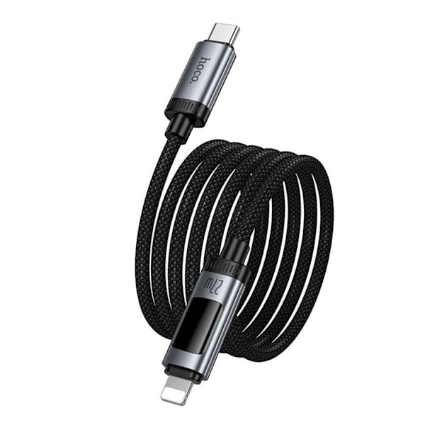 HOCO USB-C til Lightning 27W Kabel 1.2m med Display U148 - Sort Svart