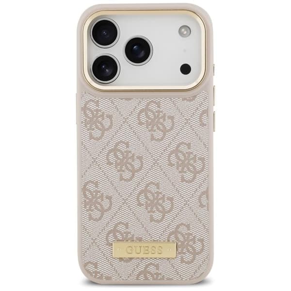 Guess Mobilskal till iPhone 17 Pro MagSafe 4G Logo Plate - Rosa Rosa