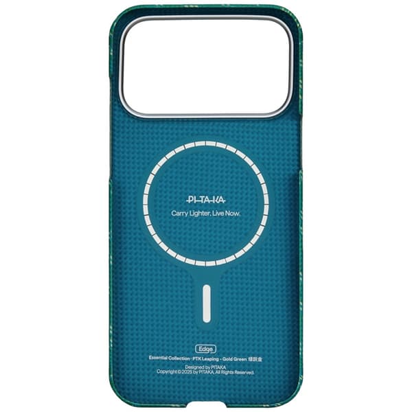 PITAKA Mobilskal För iPhone 17 Pro MagSafe Ultra-Slim Monogram- Guld Grön Grön