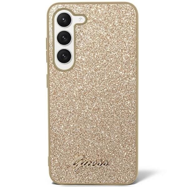 Guess Mobilskal till Galaxy S24 Glitter Script - Guld Guld