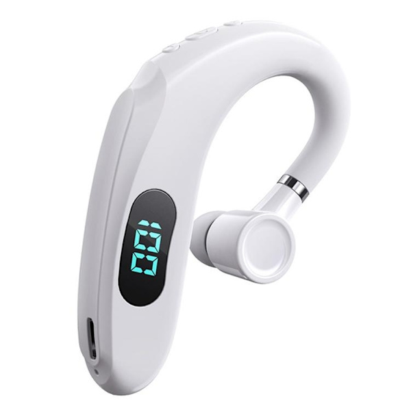 Single In-Ear Hörlur Bluetooth med Digital LED-Display Earhook Q20 - Vit Vit