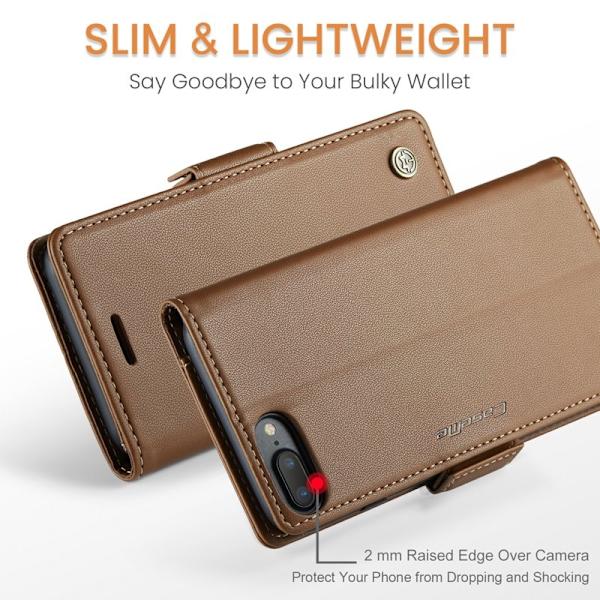 CASEME Plånboksfodral Konstläder för iPhone 6 Plus/6s Plus - Brun