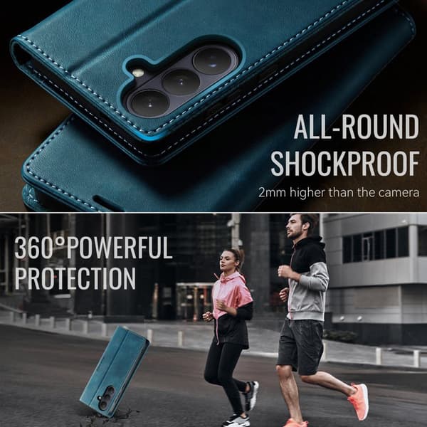 CaseMe Plånboksfodral för Samsung Galaxy S26 Konstläder RFID - Grön