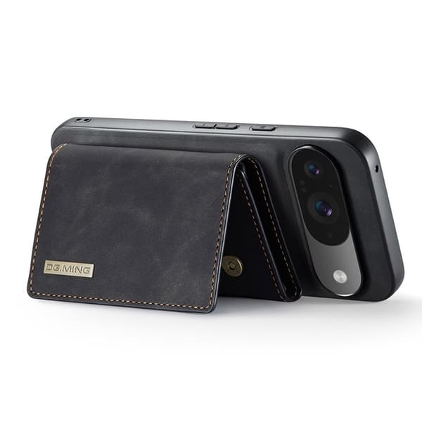 DG.MING Google Pixel 10 Pro/10 Konstläder Plånboksfodral Detatchable M1 Svart