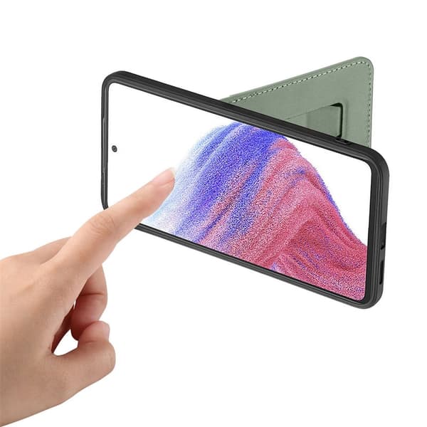 CASENEO Mobilskal för Samsung Galaxy S26 Fällbart stativ Konstläder - Grön