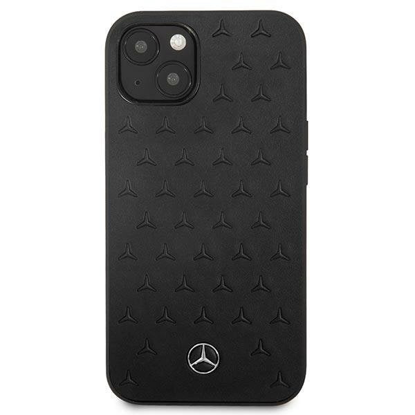 Mercedes Læder Stars Pattern Cover iPhone 13 Mini - Sort Black