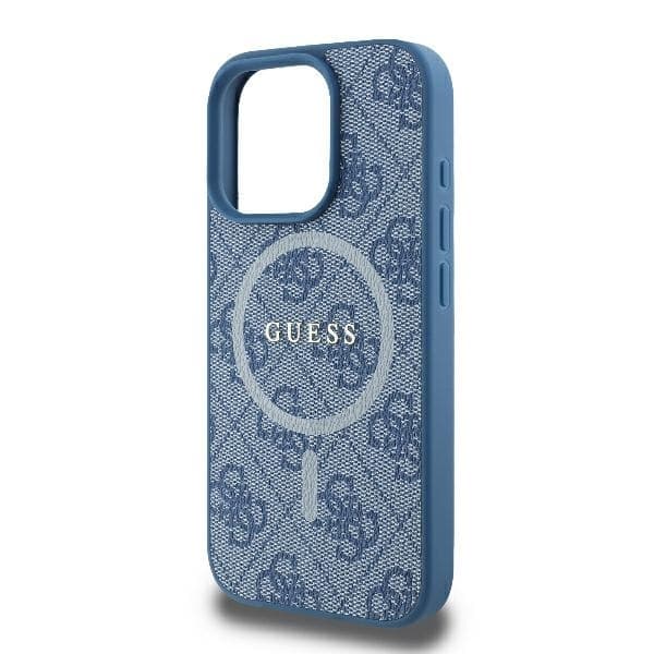 Guess Mobilskal till iPhone 16 Pro 6.3 MagSafe 4G Ring Classic Logo - Blå