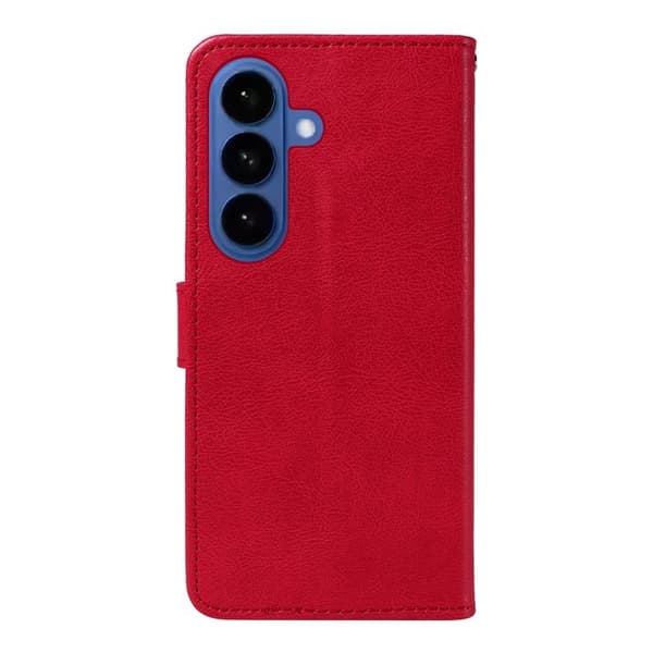 Samsung Galaxy S26 / S26 Pro Plånboksfodral Konstläder Med Rem - Röd