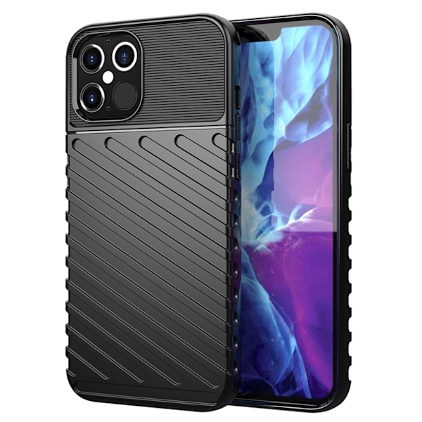 Thunder Twill Texture iPhone 12 Pro Max Cover - Sort Black
