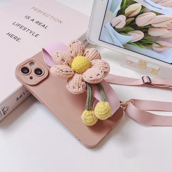 Pumpkin Handrem iPhone 13 Skal - Rosa Rosa