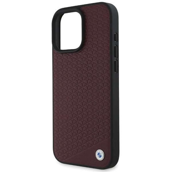 BMW telefontaske til iPhone 16 Pro Max MagSafe Diamond Metal Logo - Rød Röd