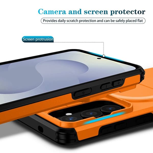Mobilskal för Samsung Galaxy S26 Plus Magnetiskt Kickstand PC + TPU - Orange