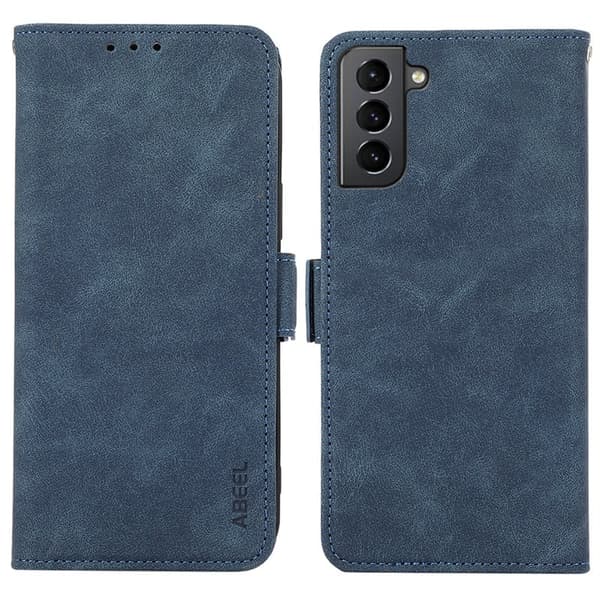 ABEEL Samsung Galaxy S21+ Plånboksfodral Konstläder Magnet Blå