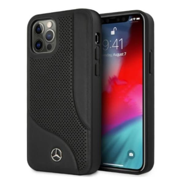 Mercedes iPhone 12 Pro Max -nahkakotelo - Musta Black