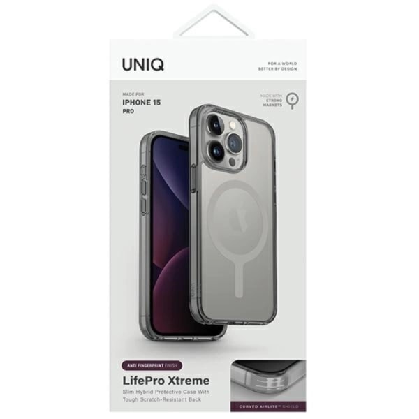 Uniq iPhone 15 Pro -puhelimen kuori Magsafe Lifepro - Harmaa