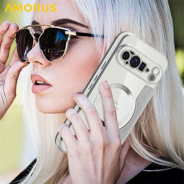 AMORUS Google Pixel 10 Pro XL Plånboksfodral Magsafe RFID-Skydd - Titangrå Grå