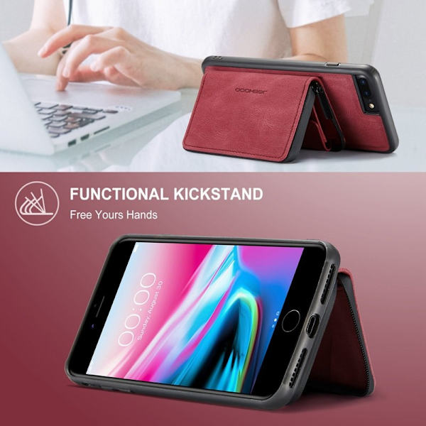 JEEHOOD Mobilskal till iPhone 7 Plus/8 Plus 2-i-1 Röd
