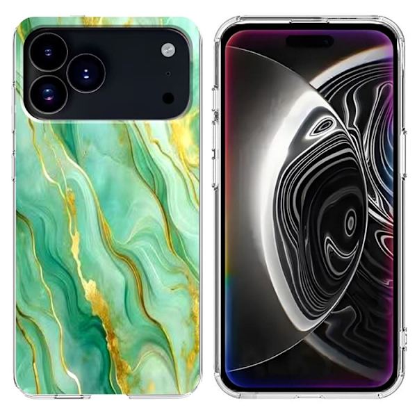 Mobilskal till iPhone 17 Pro Marble Pattern Printing Soft - Grön Grön