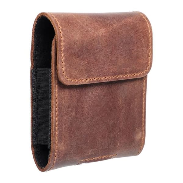 Galaxy Z Flip 6/5/4 Bältesväska Holster Horizontal Hästläder - Brun