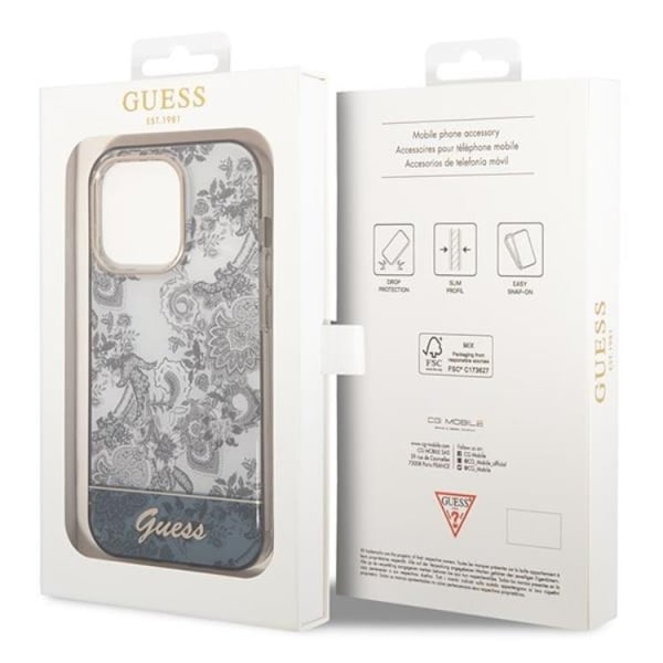 GUESS iPhone 14 Pro Skal Porcelain Collection - Grå