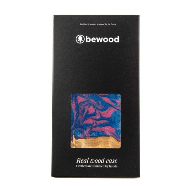 Bewood iPhone 14 Pro Mobilskal Wood Resin - Rosa/Blå