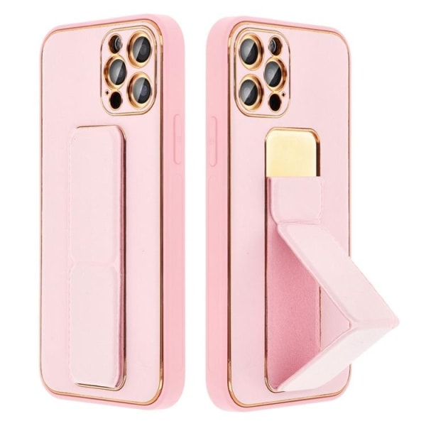 Galaxy S23 FE Mobile Cover Kickstand nahka - vaaleanpunainen