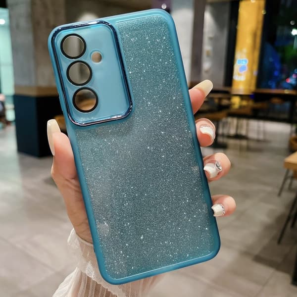 Mobilskal för Samsung Galaxy S26 Transparent TPU med kameraskydd - Blå