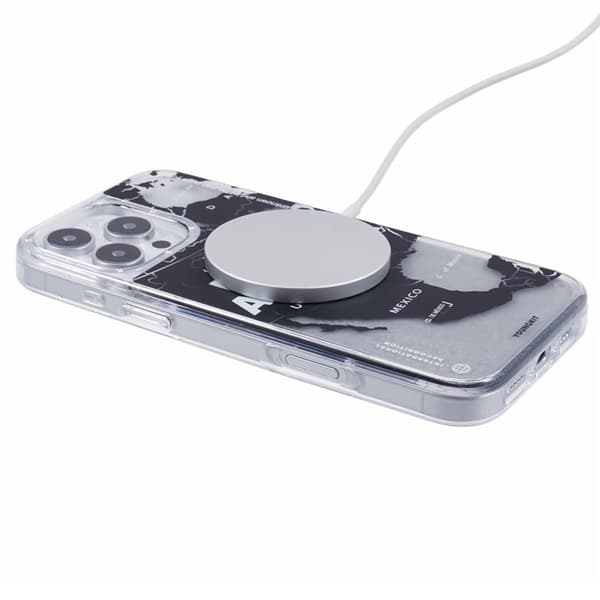 YOUNGKIT Mobilskal till iPhone 16 Pro Max MagSafe IMD-kartmönster Transparent