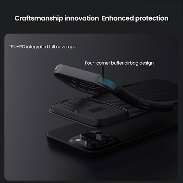 NILLKIN Camshield Pro Mobilskal till iPhone 16 Pro MagSafe TPU+PC Blå