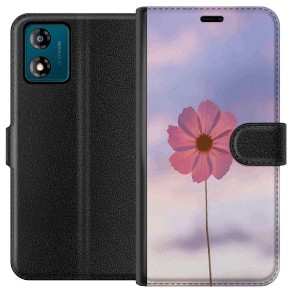 Plånboksfodral till Motorola Moto E13 med Rosa blomma