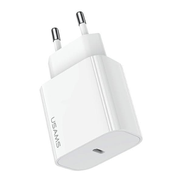 USAMS Väggladdare 1xUSB-C T65 PD20W PD Fast Charging (US-CC226) – Vit