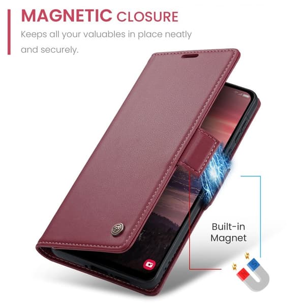 CASEME Plånboksfodral Konstläder för Samsung Galaxy A36 5G - Röd