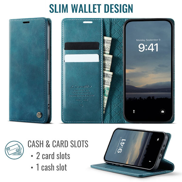 Caseme iPhone Air Plånboksfodral RFID-Skydd 033 - Grön Grön