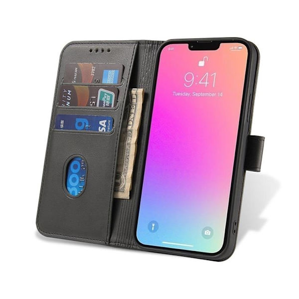 iPhone 14 Plus Plånboksfodral Elegant Magnet - Svart Svart