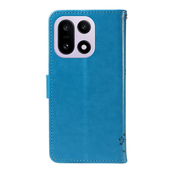 OnePlus 15 5G Plånboksfodral Cat Tree Pattern Konstläder Blå