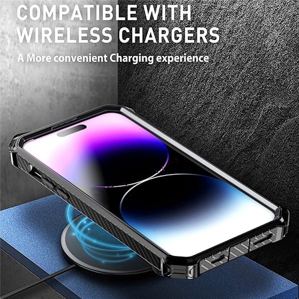 iPhone 14 Pro Magsafe Mobilskal Ringhållare - Svart Svart