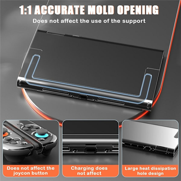 Nintendo Switch 2 Skal Shockproof PC - Transparent Transparent