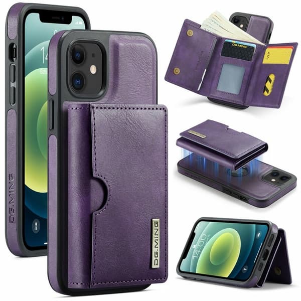 DG.MING M6 Series Mobilskal till iPhone 12/12 Pro Magnetiskt Lila