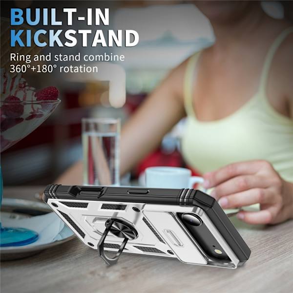 Mobilskal till iPhone Air Slide Camshield Kickstand - Vit Vit