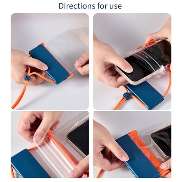 Vattentätt Universalt Mobilfodral IPX8 TPU Stripes - Vit Vit
