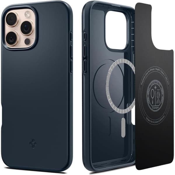 Spigen telefontaske til iPhone 16 Pro MagSafe Thin Fit - Metal Slate