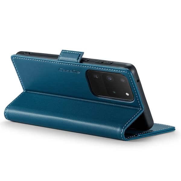 CASEME 023 Series Samsung Galaxy S20 Ultra Plånboksfodral Konstläder Blå