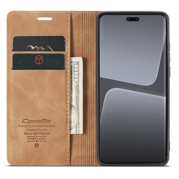 CASEME 013 Plånboksfodral för Xiaomi 13 Lite - Konstläder - Brun