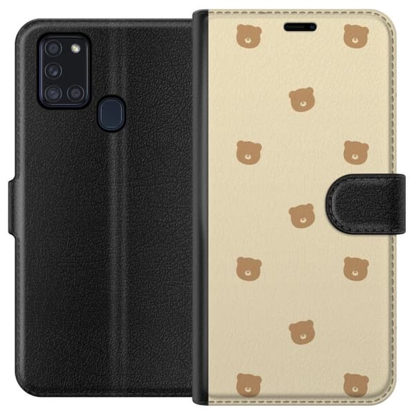 Plånboksfodral till Samsung Galaxy A21s med Björnmönster
