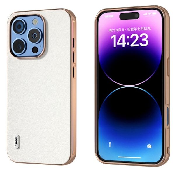 ABEEL Mobilskal till iPhone 16 Pro Max Äkta Läder Vit
