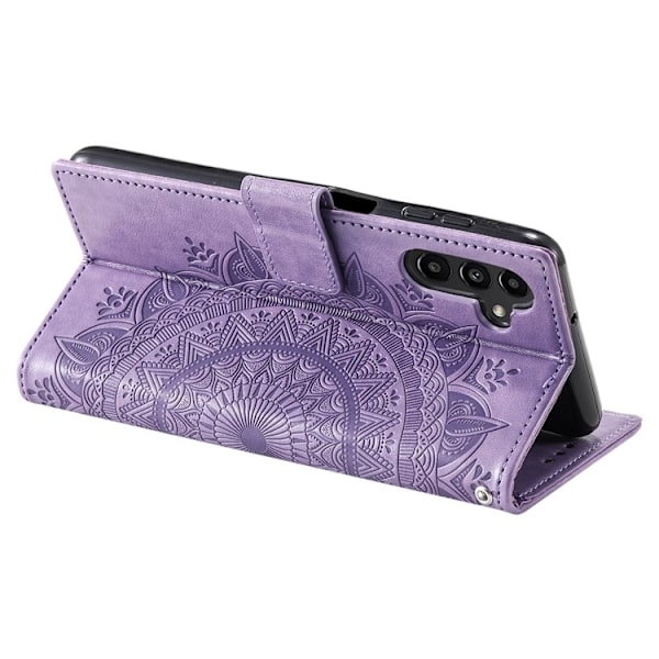 Galaxy A24 4G Plånboksfodral Imprinted Mandala Flower - Lila